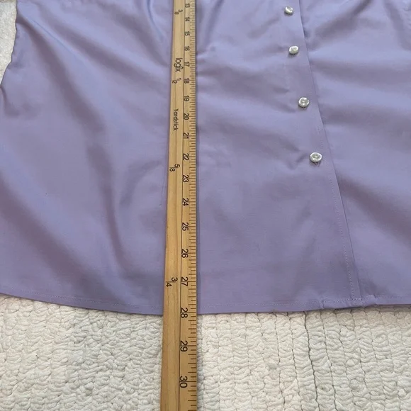 Land's End Shirt Women's Plus 24W Purple No Iron Pinpoint Oxford 3/4 Sleeve - Picture 6 of 11